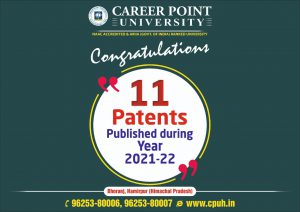 our Researchers and Academicians have published 11 Patents in this term 2021-22