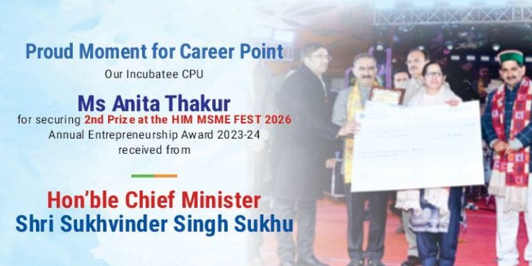 Congratulations to Ms. Anita Thakur, CPUH incubatee, for securing 2nd Prize at HIM MSME Fest 2026
